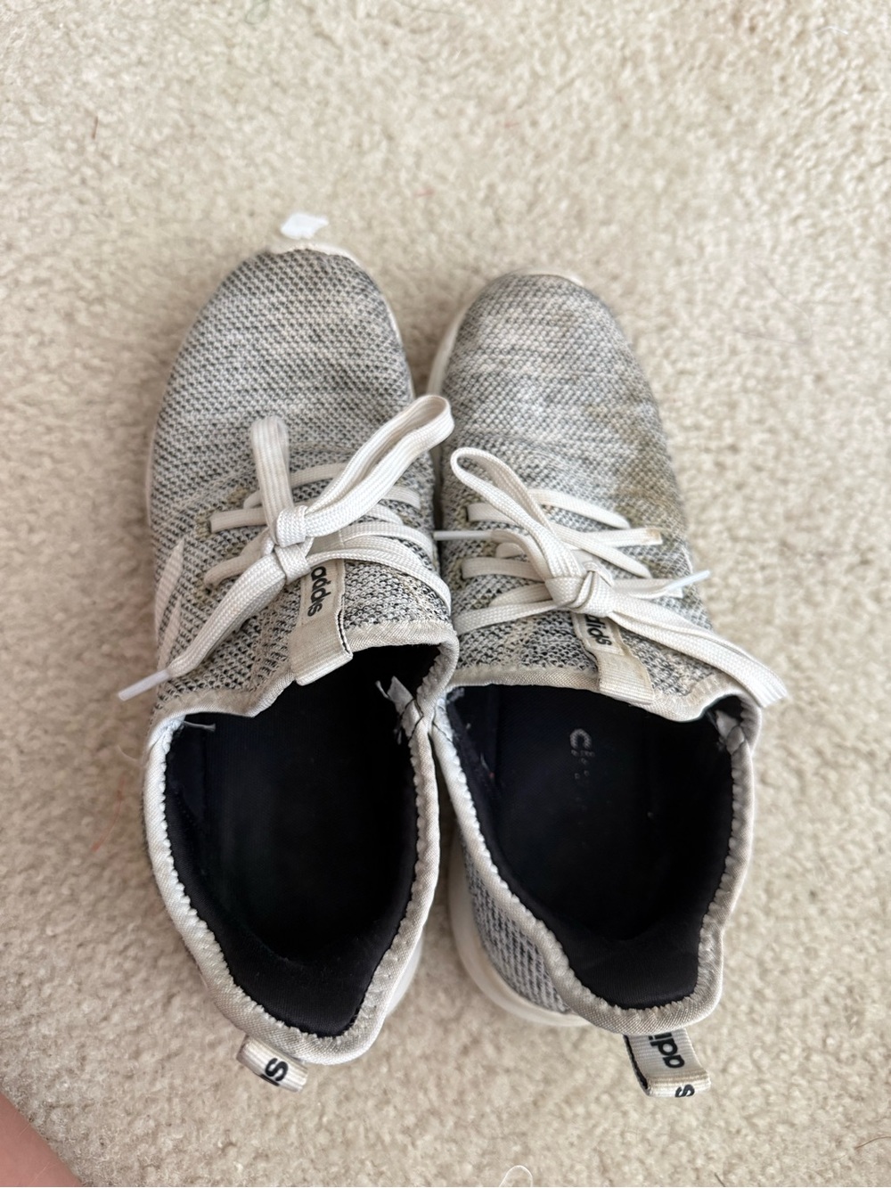 adidas Grey and White Knit Low-Top Sneakers